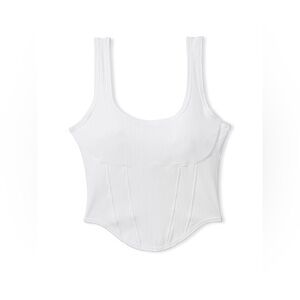 VICTORIA SECERT PINK THE CINCHED CORSET TOP - WHITE SIZE XL (NEW WITH TAGS)